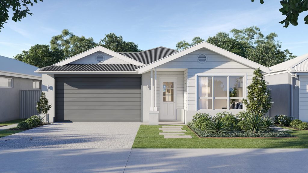 banksia or wattle design, hamptons facade, basalt colour scheme lrv06